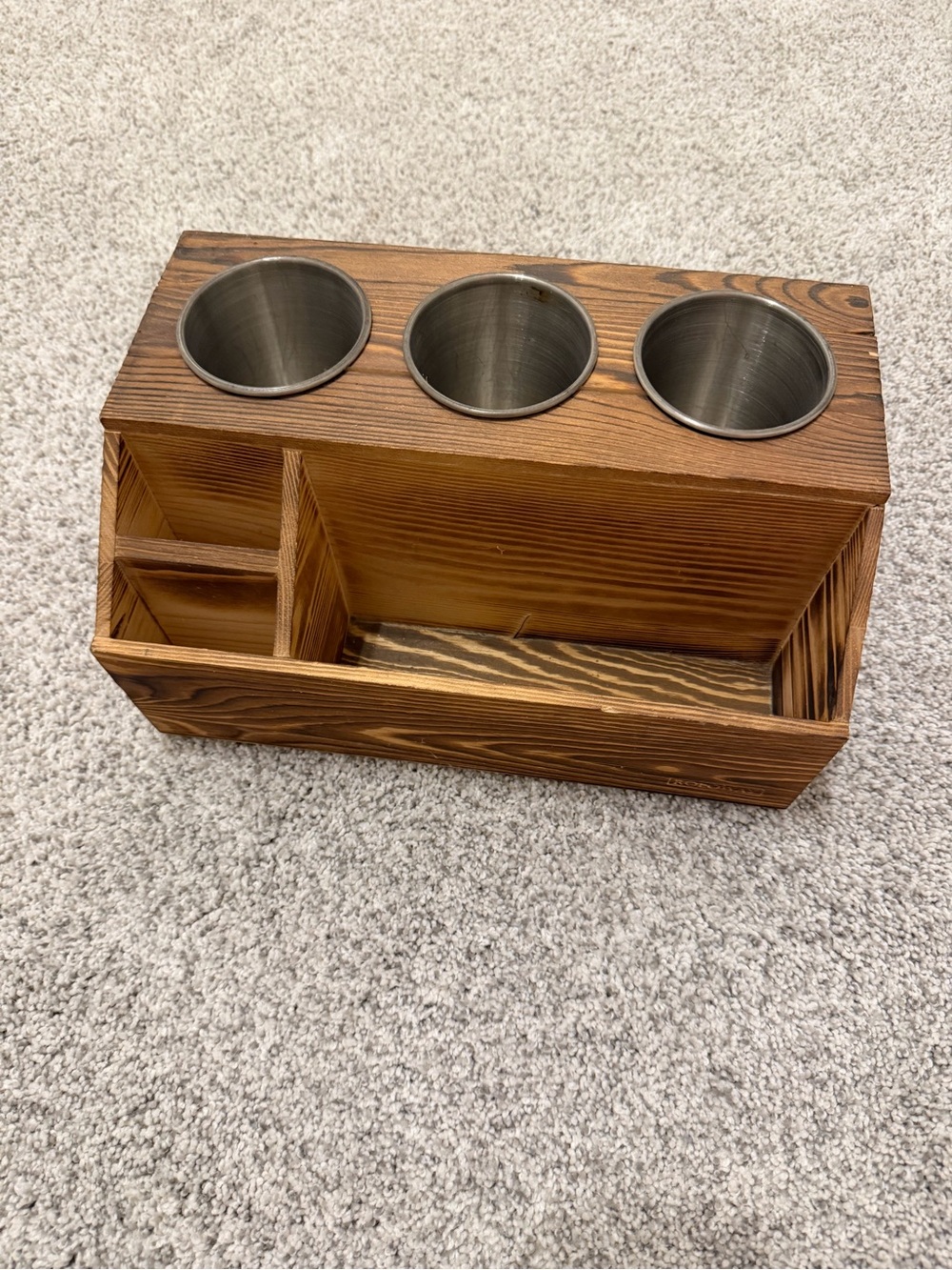Wooden Organizer with 3 Cup Holders